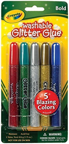 Crayola Washable Glitter Glue – Bold Blazes (5 Count, 1.75 oz)