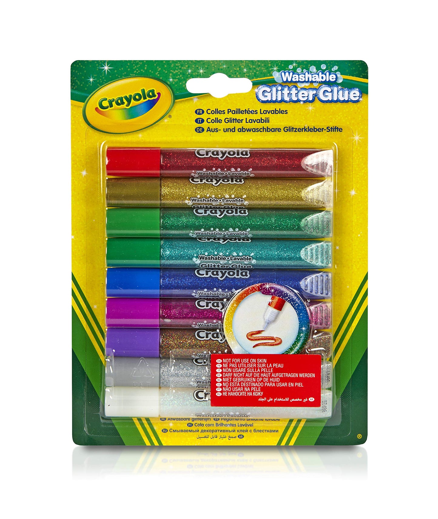 Crayola Washable Glitter Glue Pens – 9 Count (Colors May Vary)