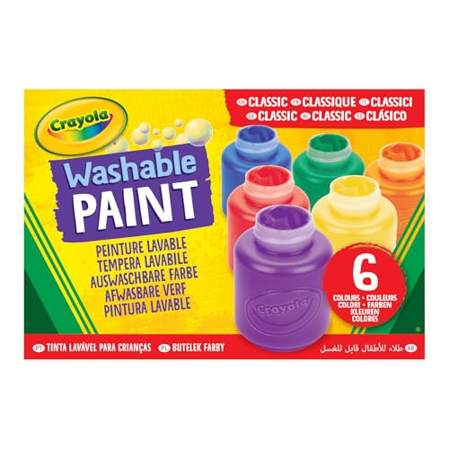 Crayola Washable Kids Paint, 6 Count – Safe, Washable Art Supplies for Home & Classroom