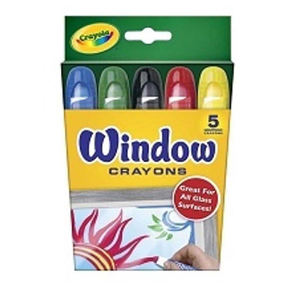 Crayola Washable Window Crayons – Assorted 5 Count