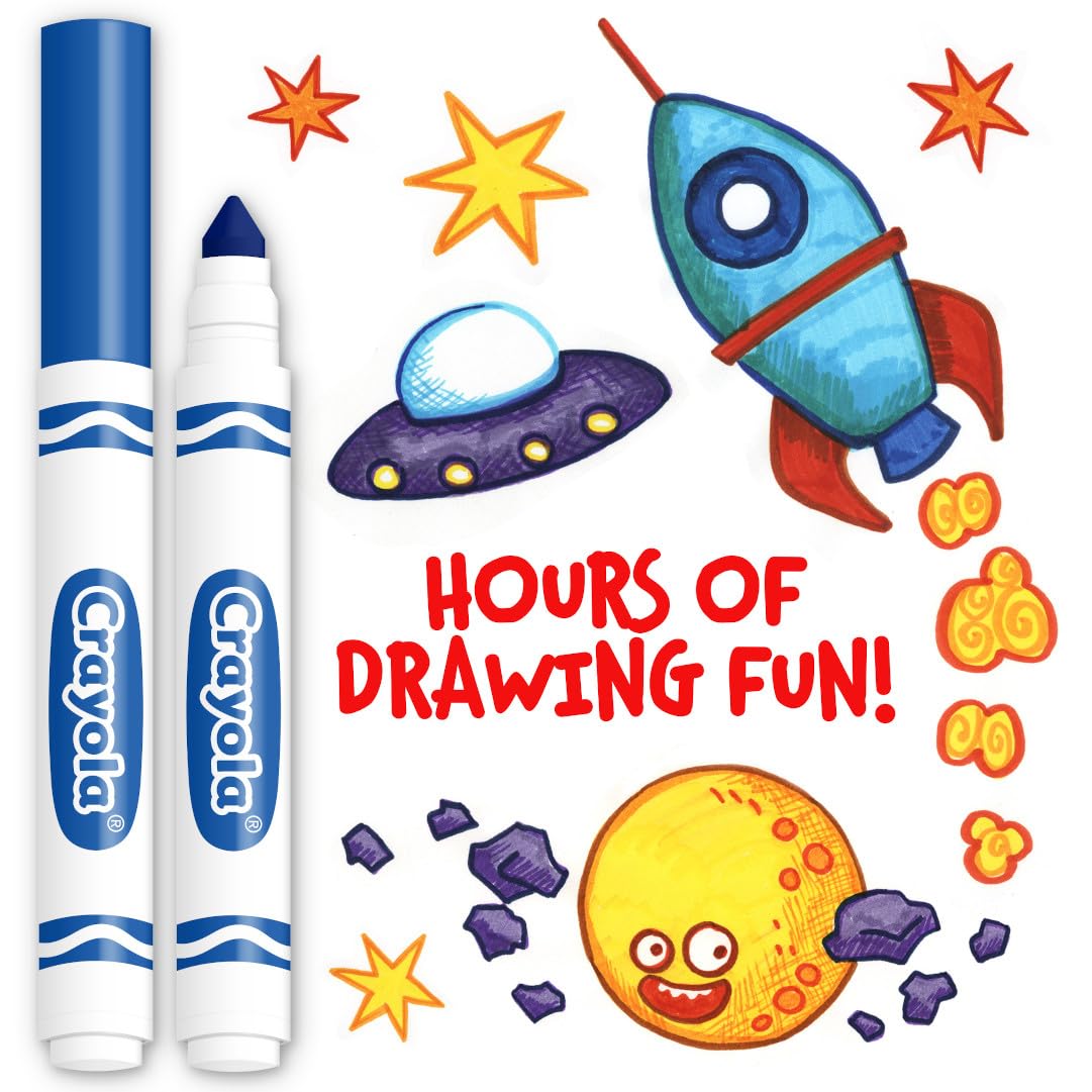 Crayola 12 Count Washable Bulk Markers, Blue | Broad Line, Safe & Washable