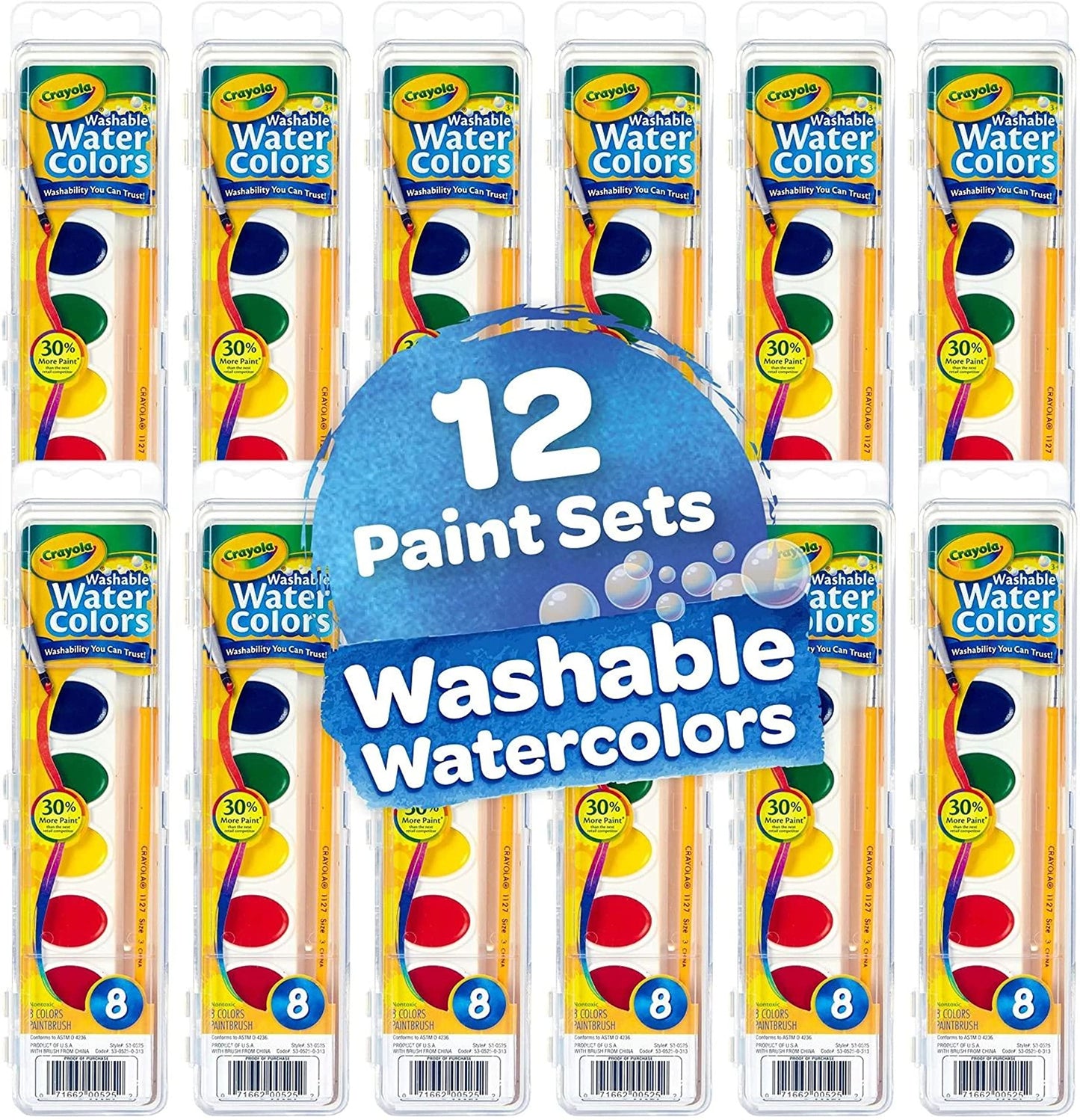 Crayola Washable Watercolor Paint Sets (12ct) – Bulk Classroom Art Supplies
