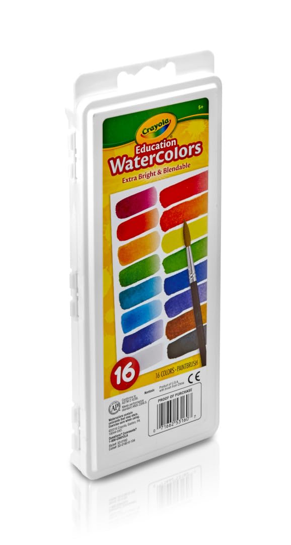 Crayola Watercolor Paint Set (16 Colors) – Washable, Kid-Friendly Art Supplies
