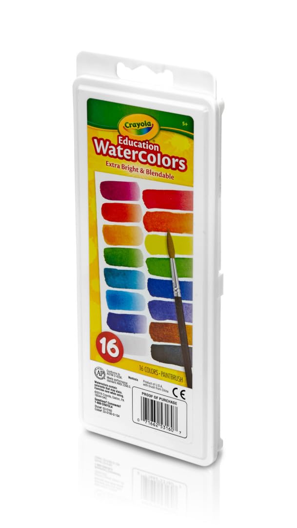 Crayola Watercolor Paint Set (16 Colors) – Washable, Kid-Friendly Art Supplies