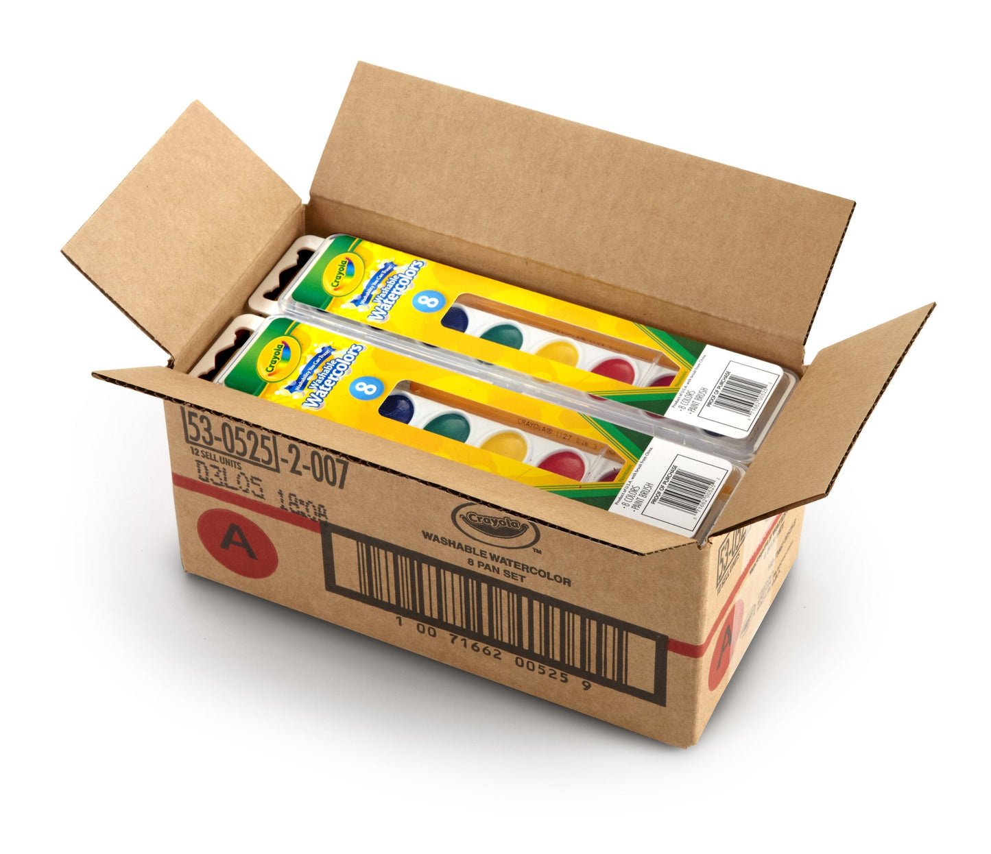 Crayola 8-Pan Washable Watercolors – 12 Pack for Kids' Indoor Art & Crafts
