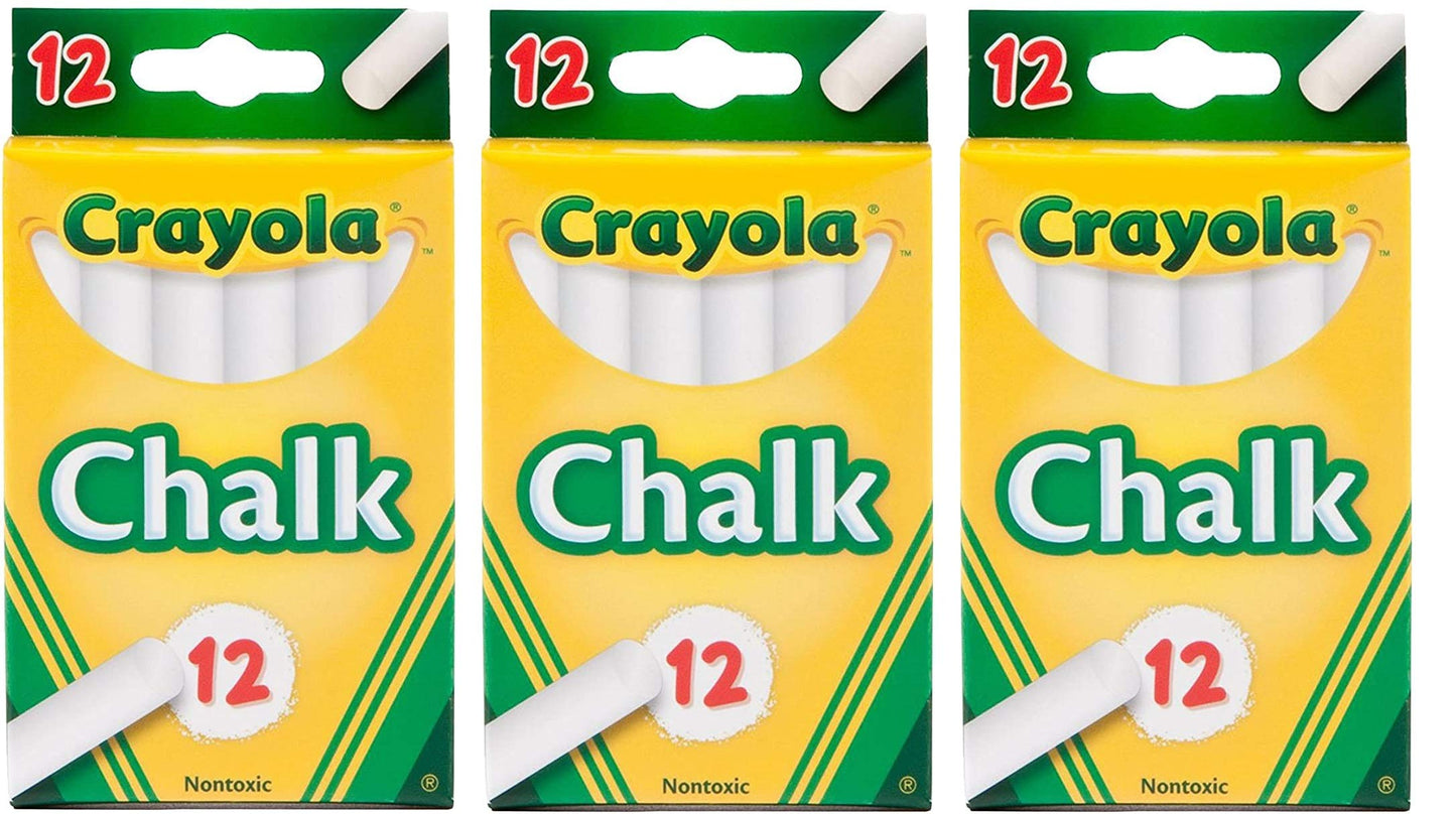 Crayola White Chalk 12 Ea (Pack Of 3) – Smooth Glide for Chalkboards