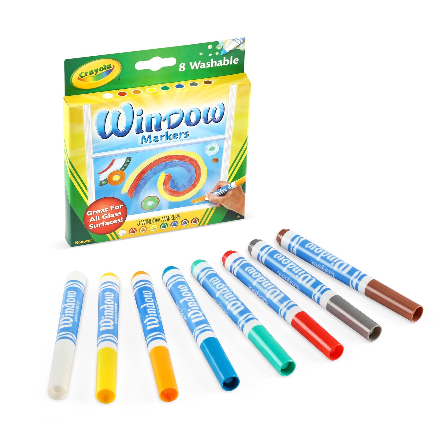 Crayola Window Markers (8 Count) – Washable Glass & Mirror Markers for Kids