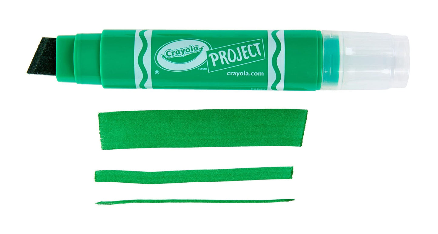 Crayola XL Poster Markers – 4 Count (Black, Green, Blue, Red) with Extra-Wide Chisel Tips