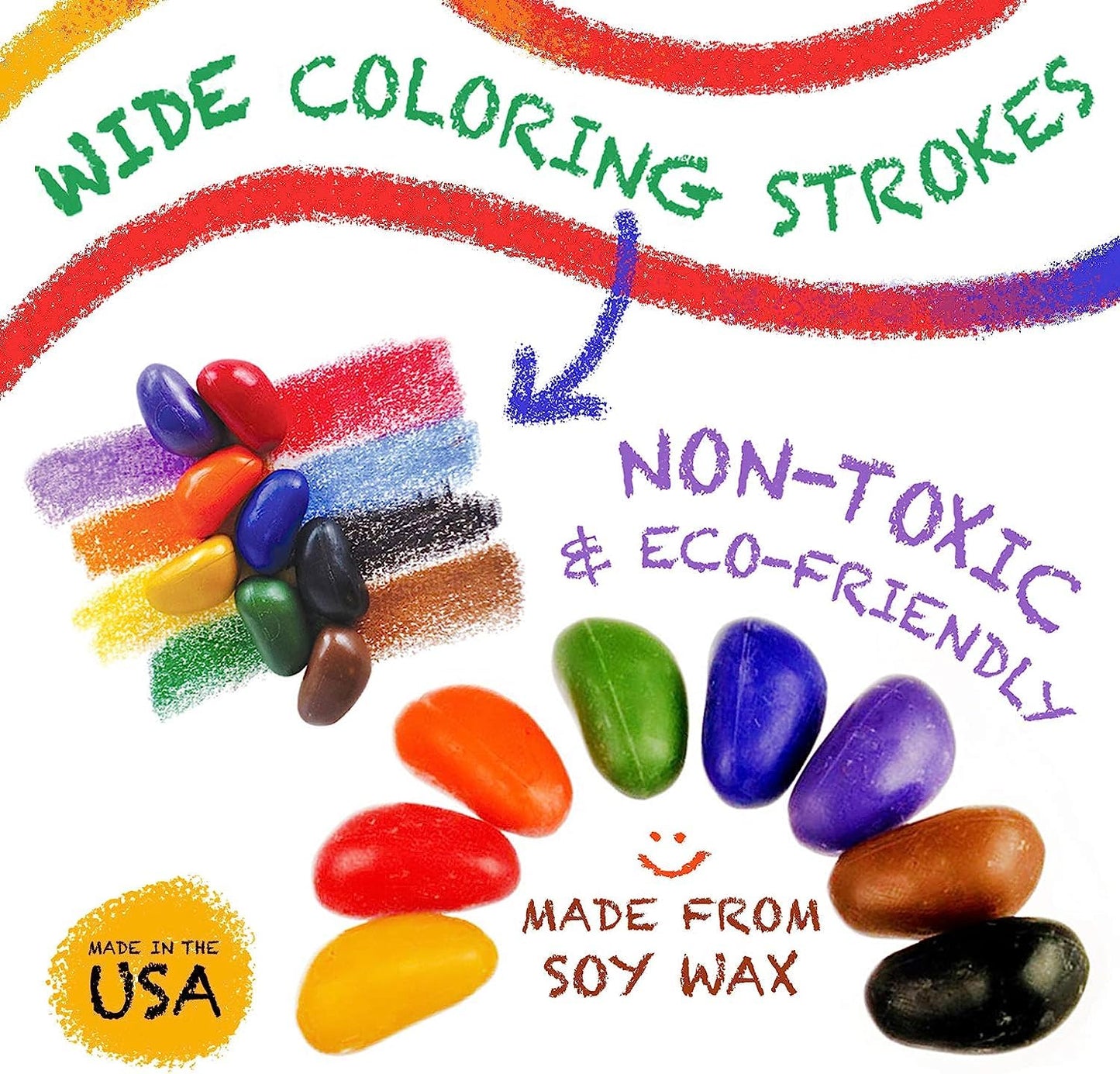 Crayon Rocks: 16-Color Tripod-Grip Crayons for Handwriting Development (Red Velvet Bag)
