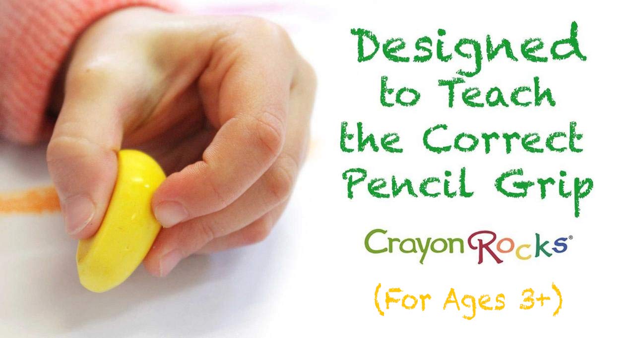 Crayon Rocks Just Rocks in a Box ter 64 Count, 8 Colors, Tripod-Grip Crayons for Handwriting Development