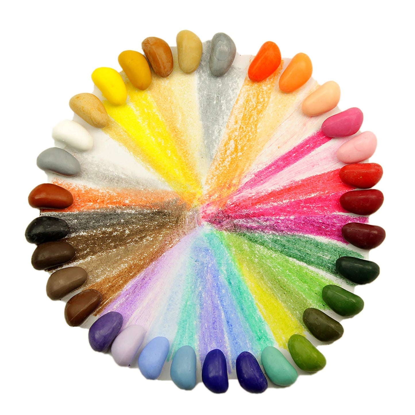 Crayon Rocks Just Rocks in a Box — 64-Count Tripod-Grip Crayons (32 Colors)