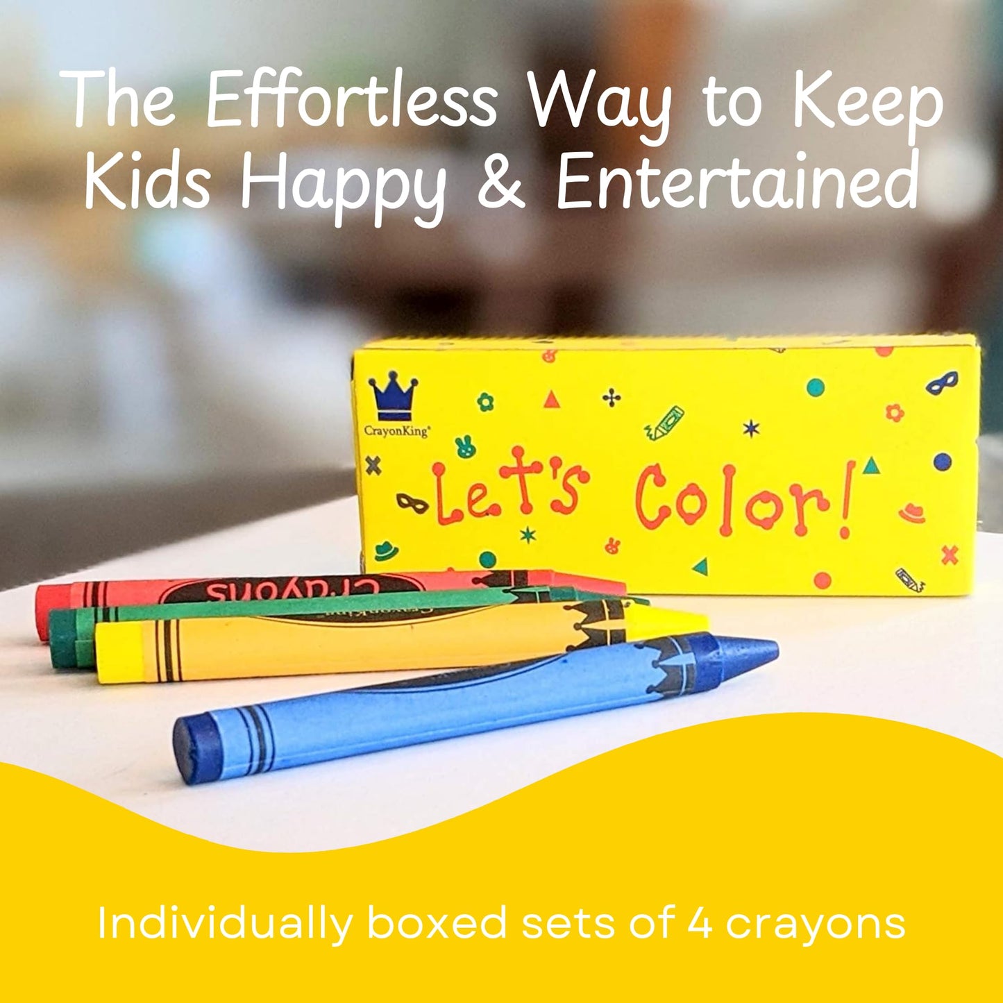 CrayonKing 25 Sets of 4-Packs (100 Crayons) – Boxed for Easy Storage & Gift-Giving, Non-Toxic