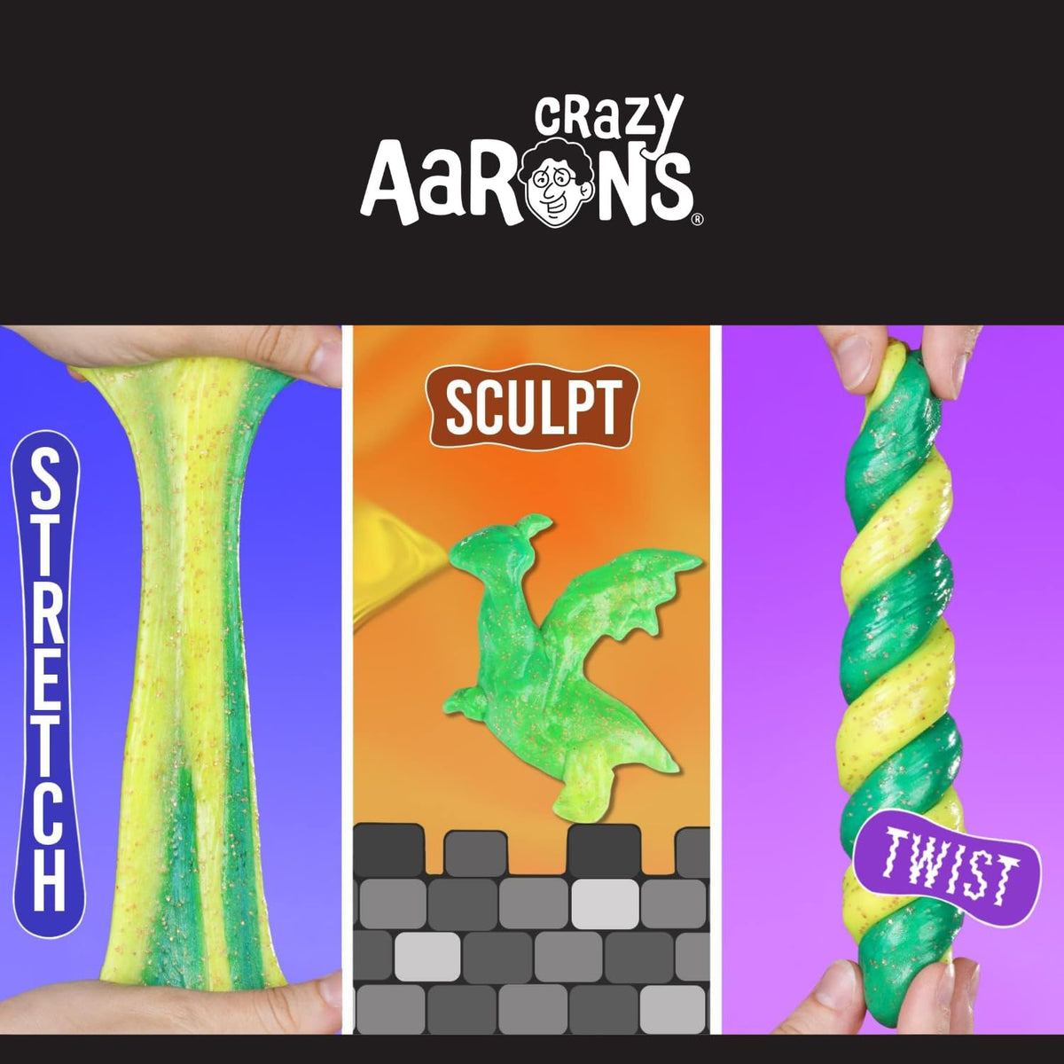 Crazy Aaron's Thinking Putty Magic Dragon Hypercolor - Color-Changing Putty in 4-in Tin (Made in USA)