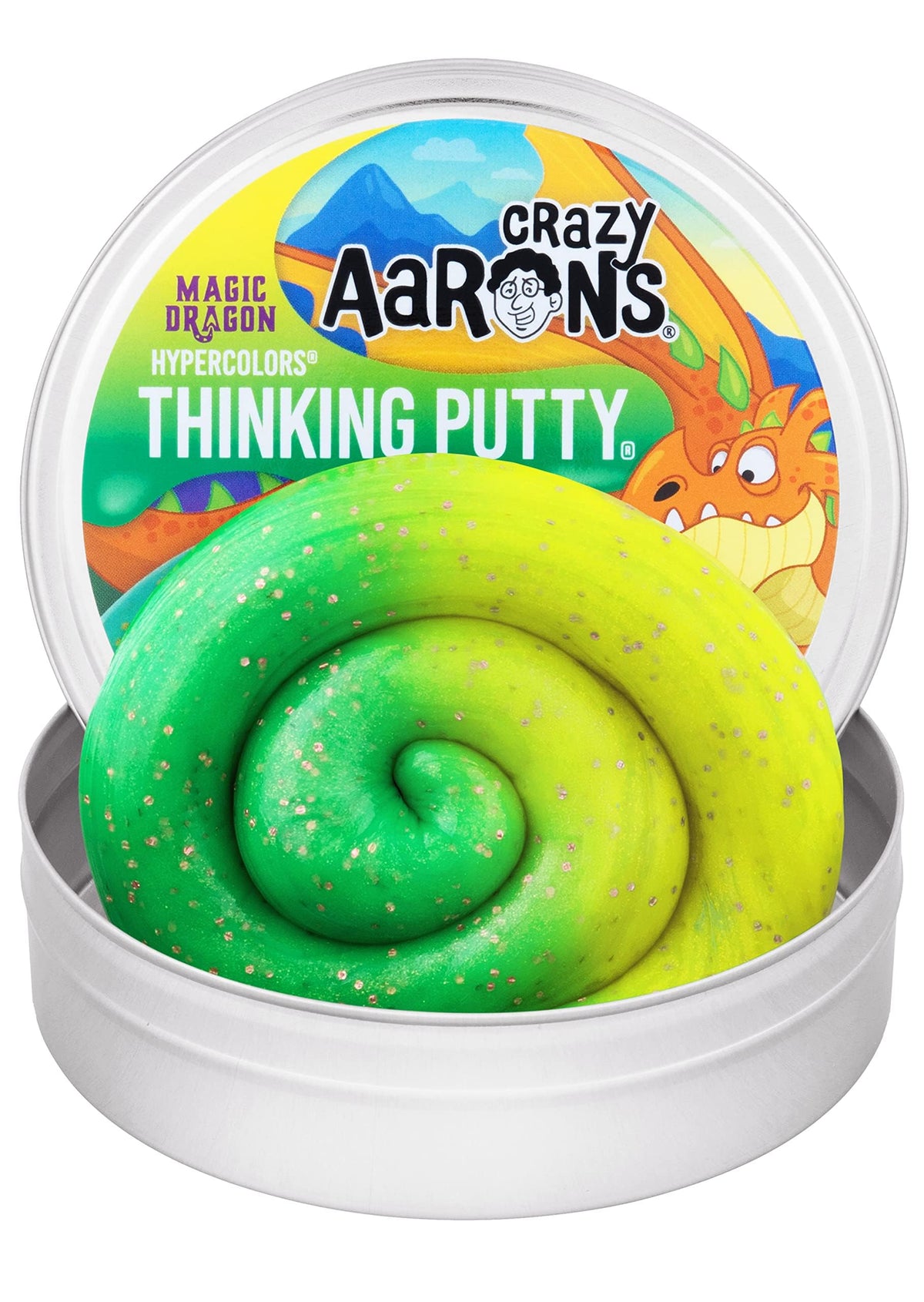 Crazy Aaron's Thinking Putty Magic Dragon Hypercolor - Color-Changing Putty in 4-in Tin (Made in USA)