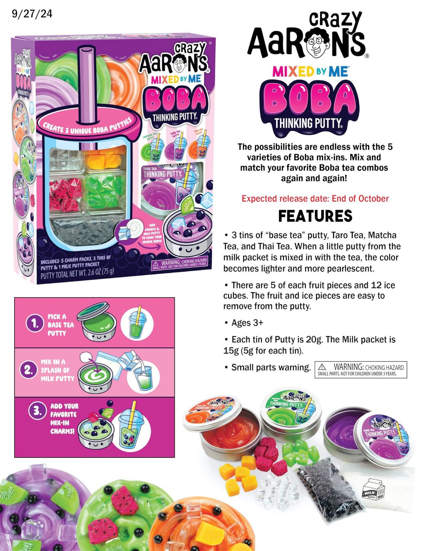 Crazy Aaron's Mixed by Me Boba Thinking Putty Kit – Made in USA