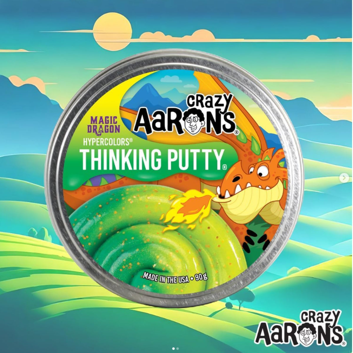 Crazy Aaron's Thinking Putty Magic Dragon Hypercolor - Color-Changing Putty in 4-in Tin (Made in USA)