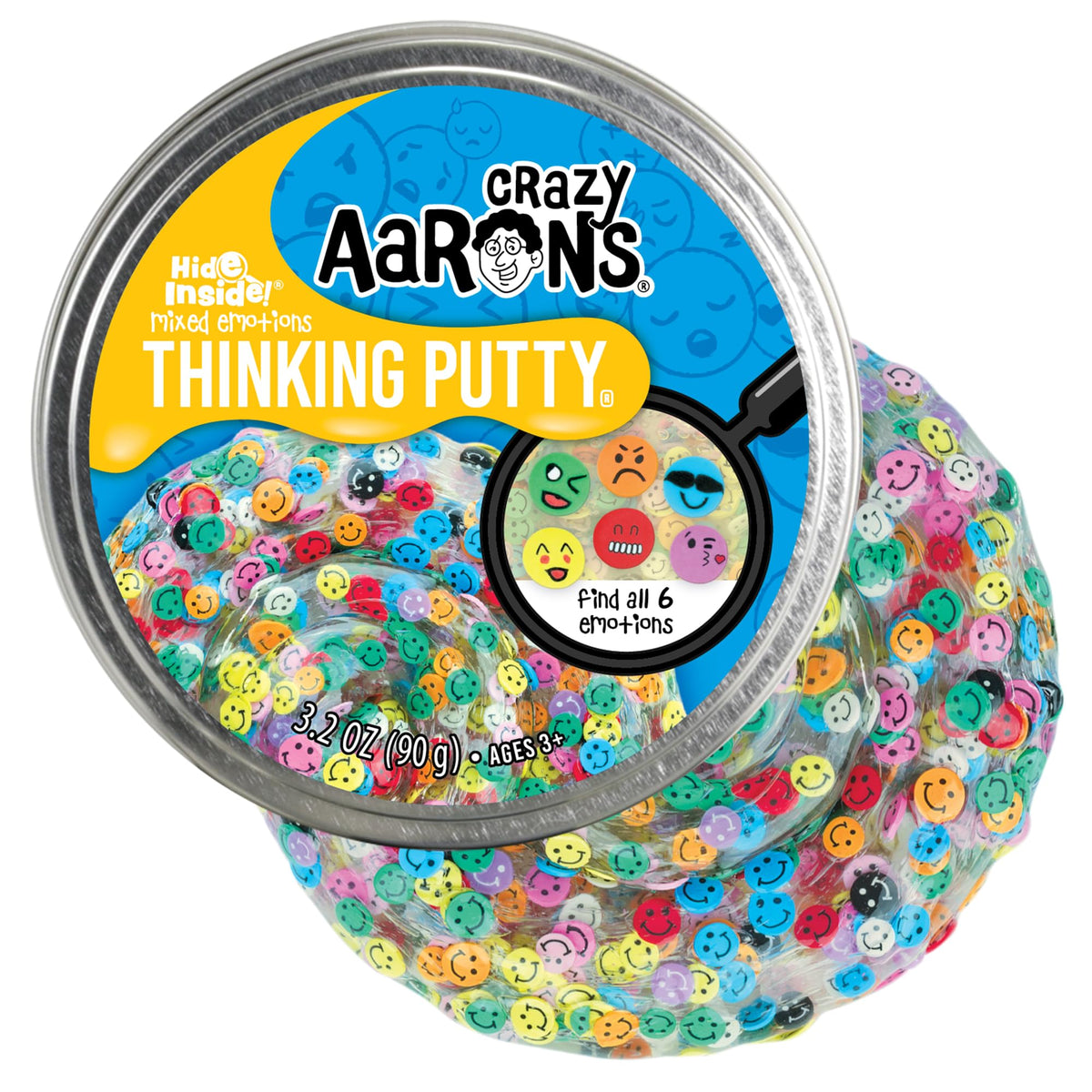 Crazy Aaron's Thinking Putty Mixed Emotions - Multi-Color Sensory Putty in a 4-inch Tin