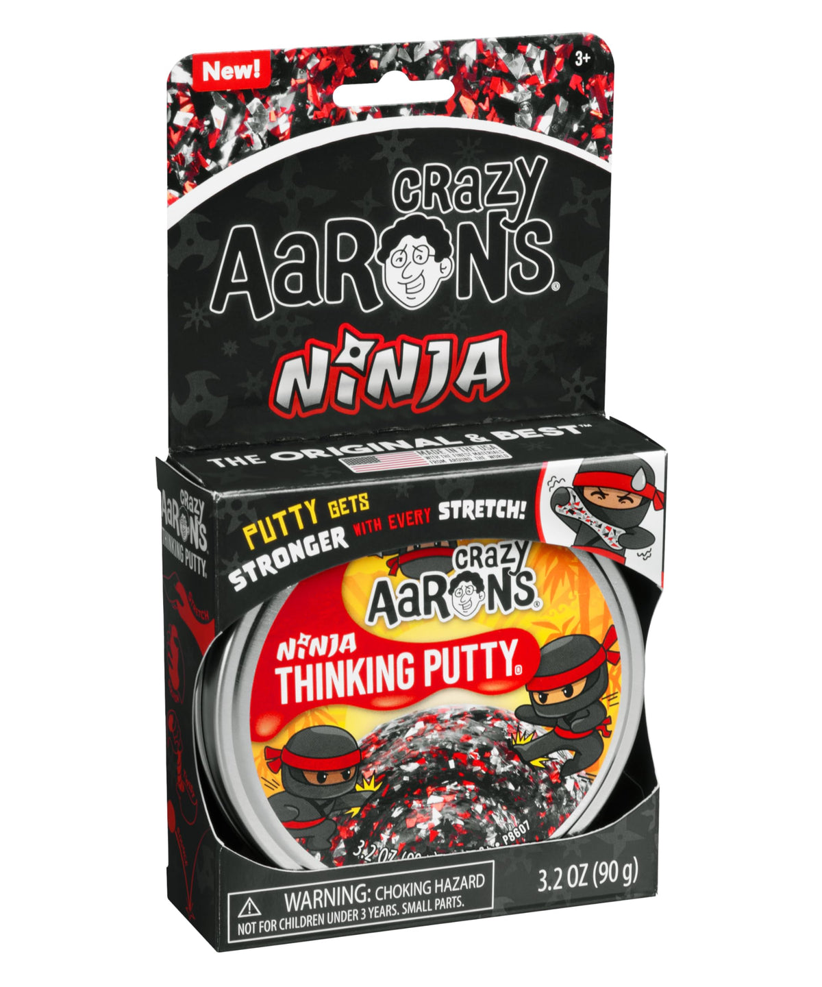 Crazy Aaron's Thinking Putty Ninja - Black Glitter Putty in 4-Inch Tin | Made in USA