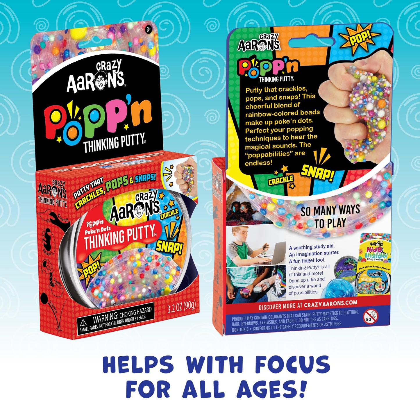 Crazy Aaron's Thinking Putty Poke'N Dots Popp’n – Multi-Color Sensory Putty in Tin