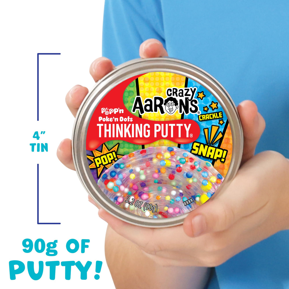 Crazy Aaron's Thinking Putty Poke'N Dots Popp’n – Multi-Color Sensory Putty in Tin