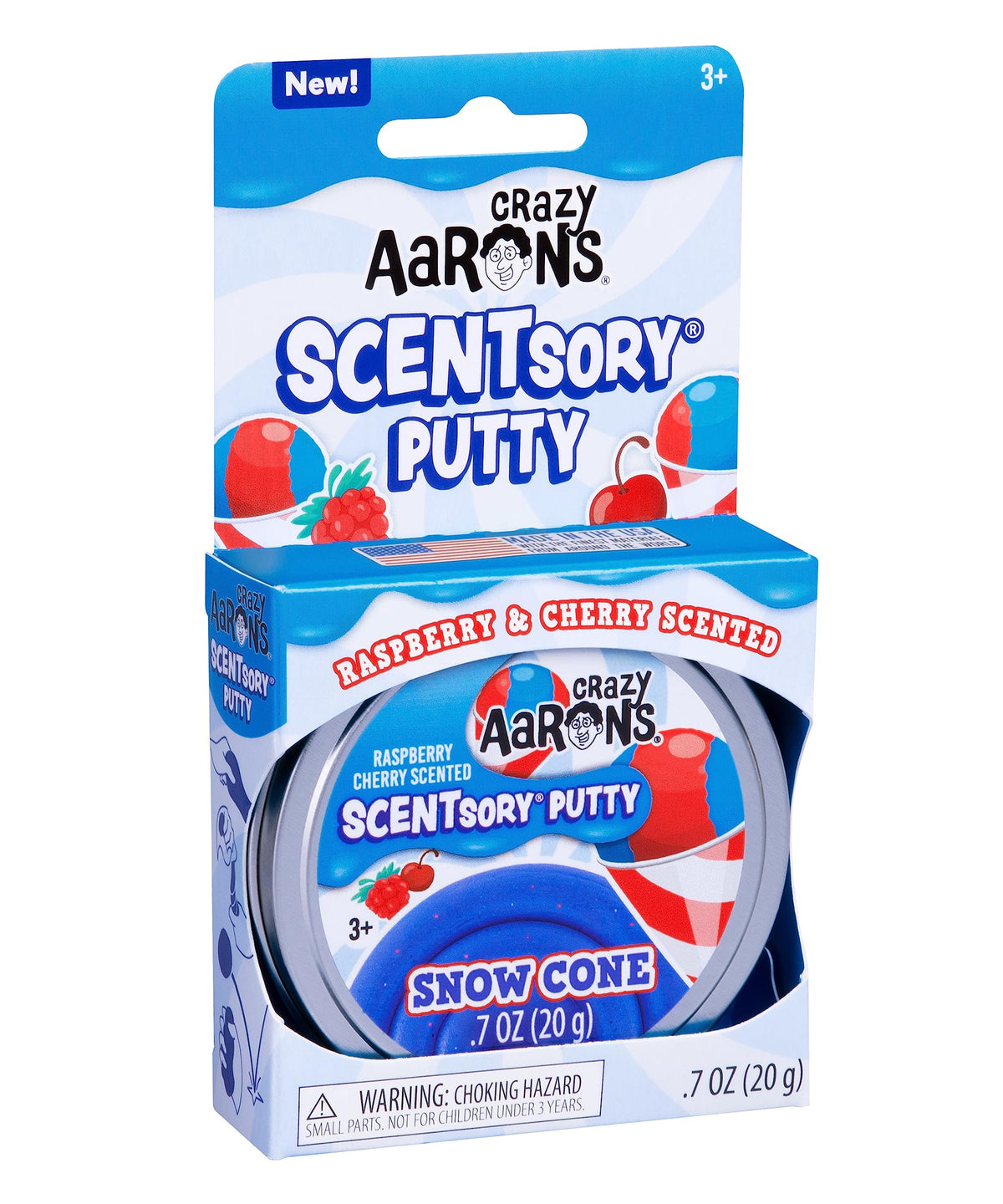 Crazy Aaron's Thinking Putty Snow Cone – Multi-Color Sensory Putty, 4-Inch Tin