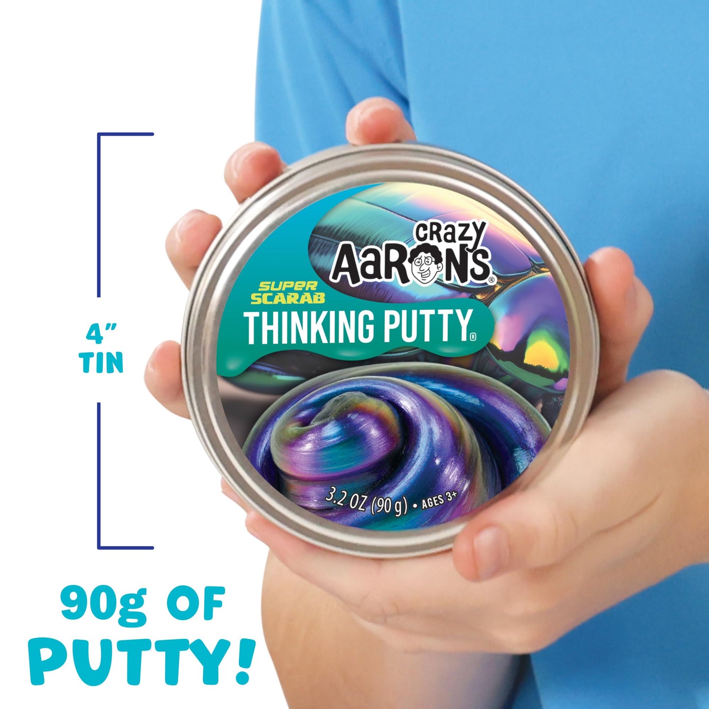 Crazy Aaron's Thinking Putty Super Scarab - Color-Shifting Metallic Putty in a USA-Made 4-Inch Tin
