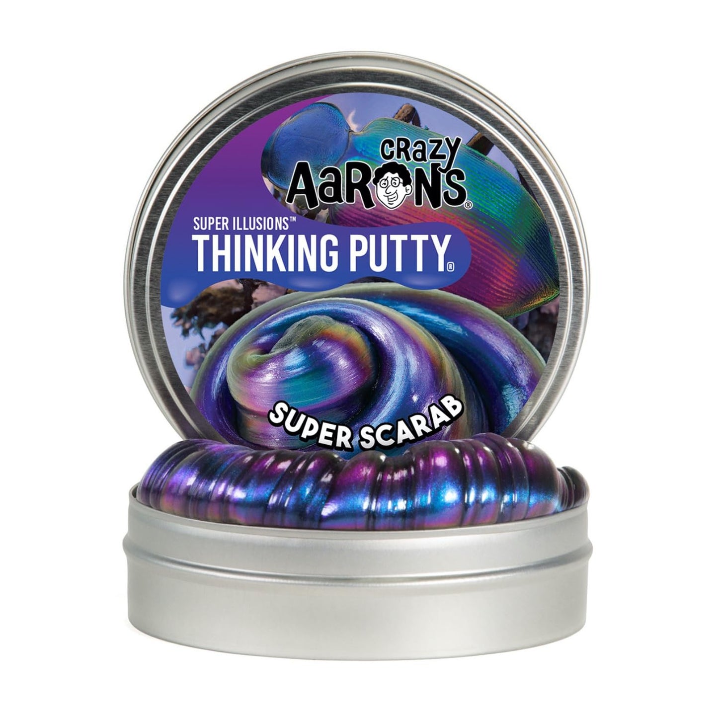 Crazy Aaron's Thinking Putty Super Scarab - Color-Shifting Metallic Putty in a USA-Made 4-Inch Tin