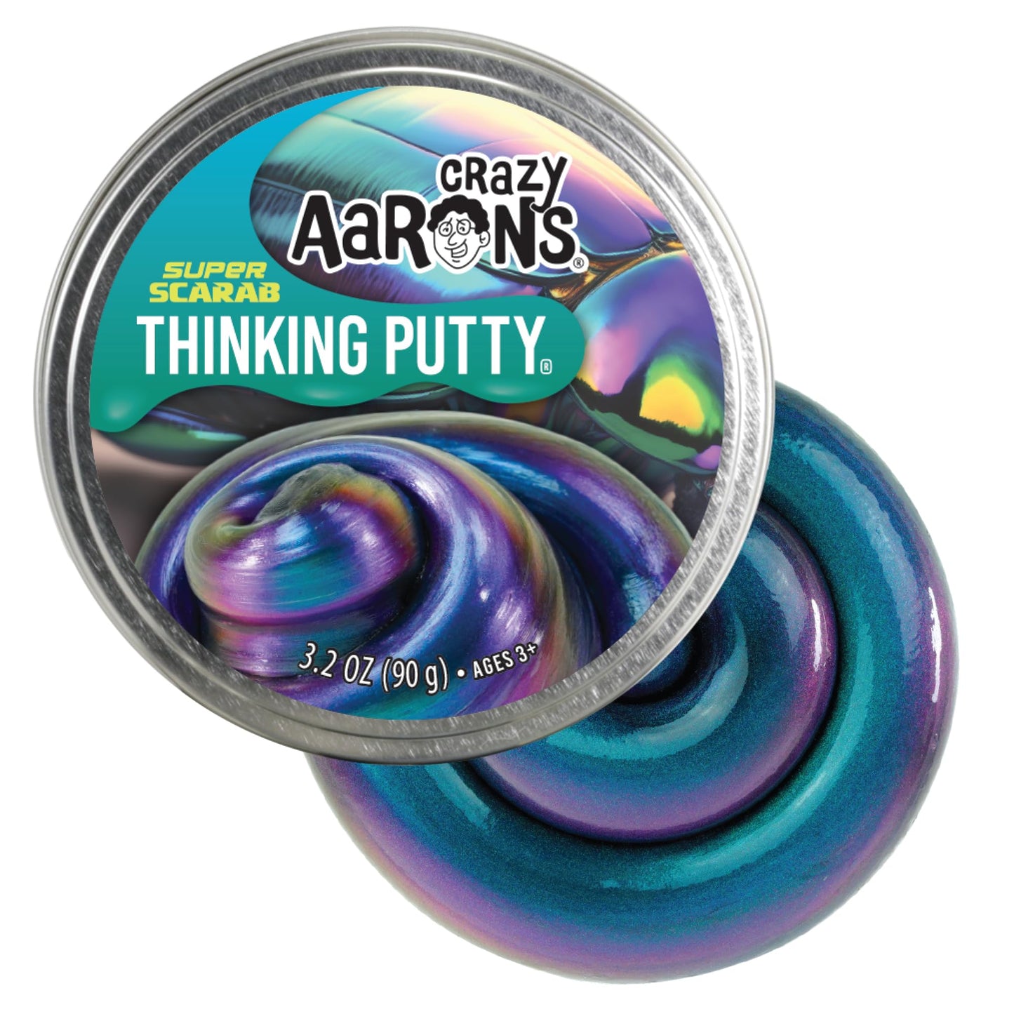 Crazy Aaron's Thinking Putty Super Scarab - Color-Shifting Metallic Putty in a USA-Made 4-Inch Tin