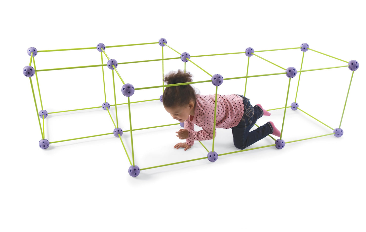 Crazy Forts 69-Piece Buildable Play Fort Set — Indoor/Outdoor DIY STEAM Toy (Purple)
