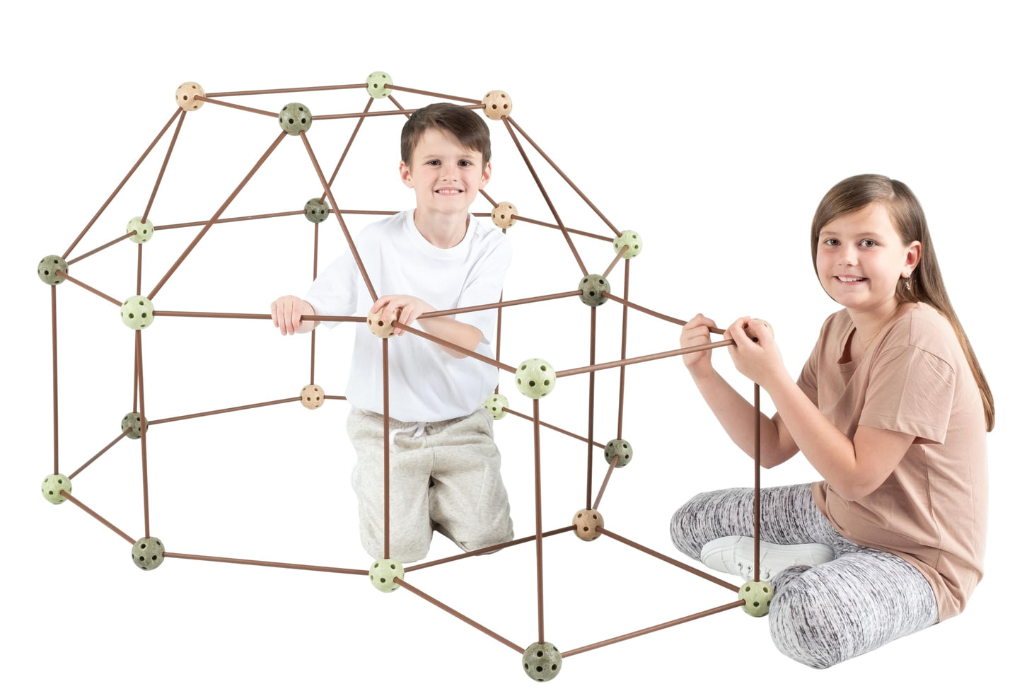Crazy Forts Camo Building Kit for Kids 6+ | Indoor Fort Building STEM Toy - Durable, Portable 69 Pcs