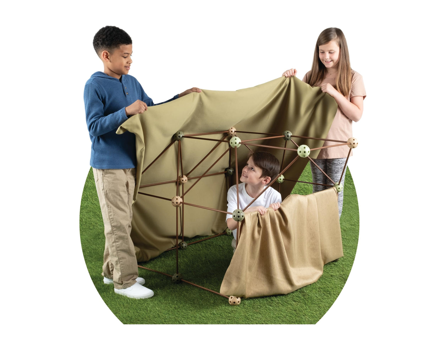Crazy Forts Camo Building Kit for Kids 6+ | Indoor Fort Building STEM Toy - Durable, Portable 69 Pcs