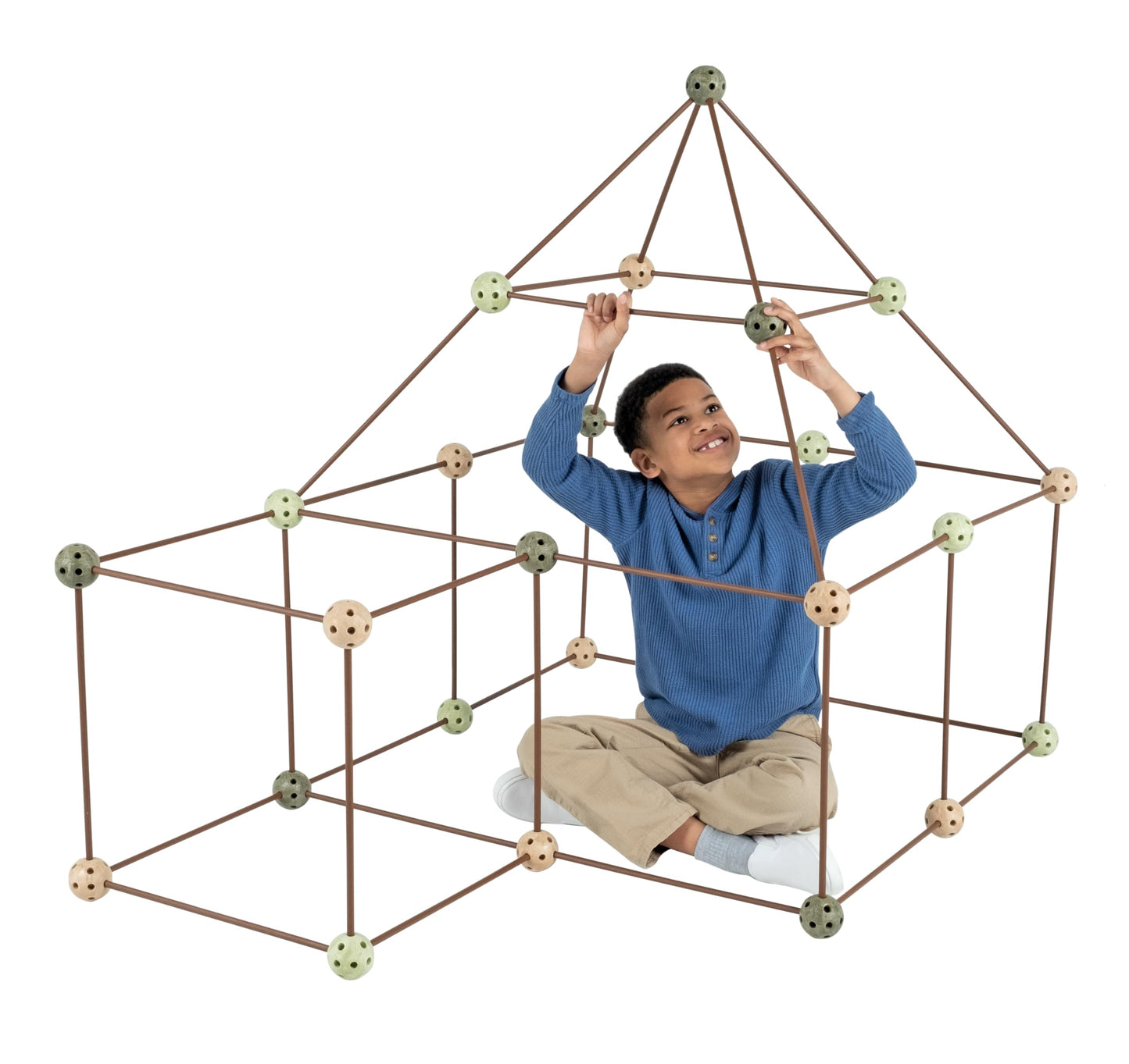 Crazy Forts Camo Building Kit for Kids 6+ | Indoor Fort Building STEM Toy - Durable, Portable 69 Pcs