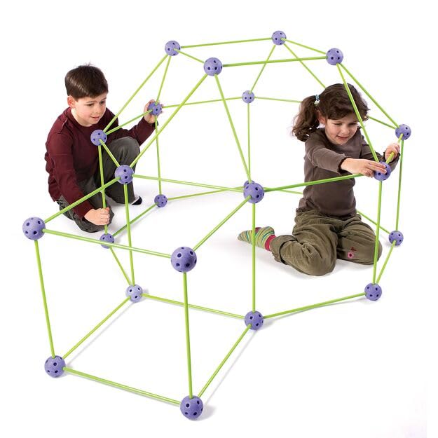 Crazy Forts 69-Piece Buildable Play Fort Set — Indoor/Outdoor DIY STEAM Toy (Purple)
