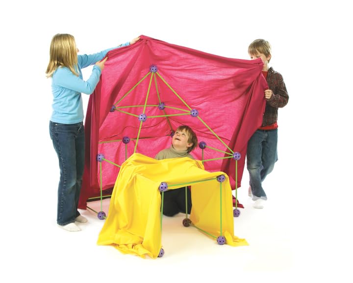 Crazy Forts 69-Piece Buildable Play Fort Set — Indoor/Outdoor DIY STEAM Toy (Purple)
