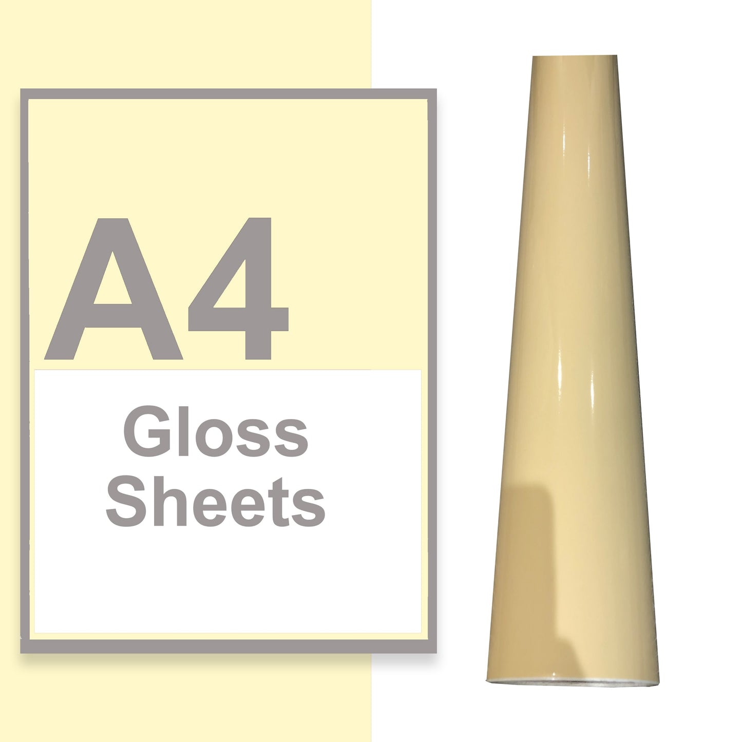 A4 A3 A2 Gloss Vinyl Sheets Cream
