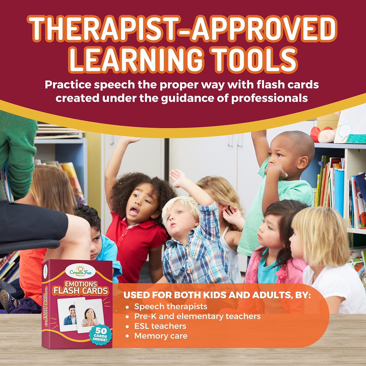 CreateFun 50 Emotions Flash Cards Vol. 1 – Emotion Learning Cards for All Ages