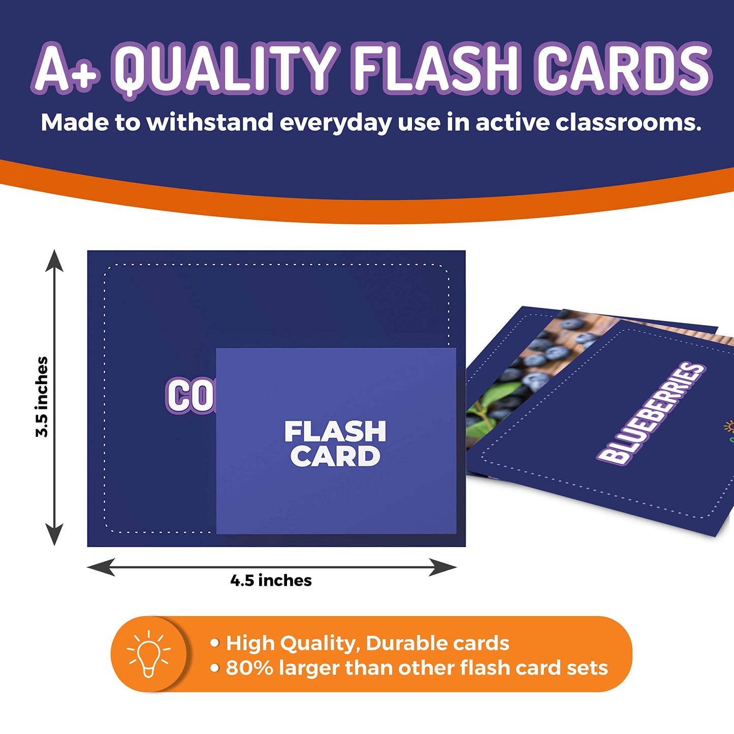 CreateFun 50 Food Double-Sided Flash Cards – Nutritious Fruits, Vegetables & Snacks