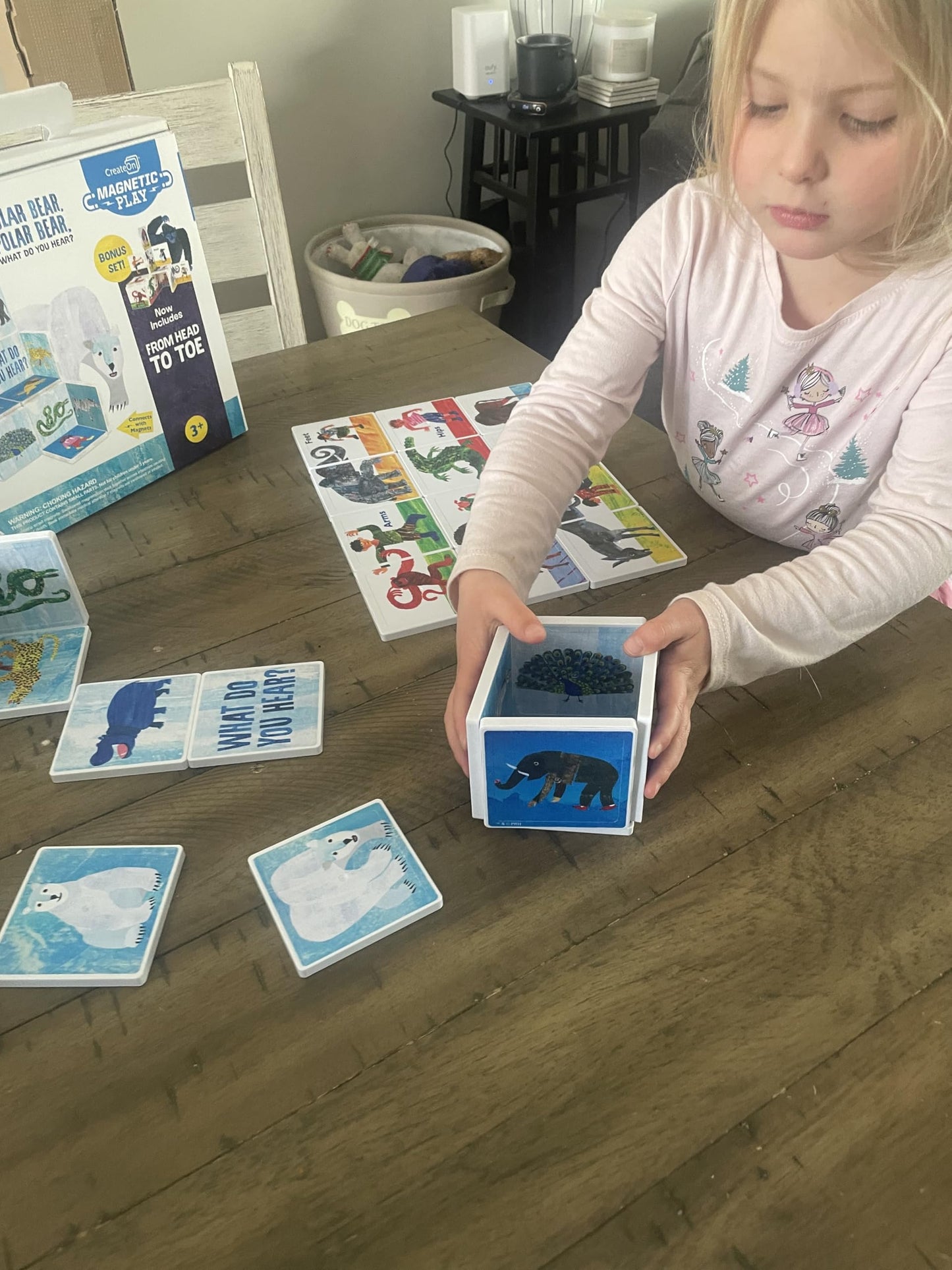 CreateOn Eric Carle Polar Bear Magnetic Tiles — 24-Piece STEM Building Set for Kids Ages 3+