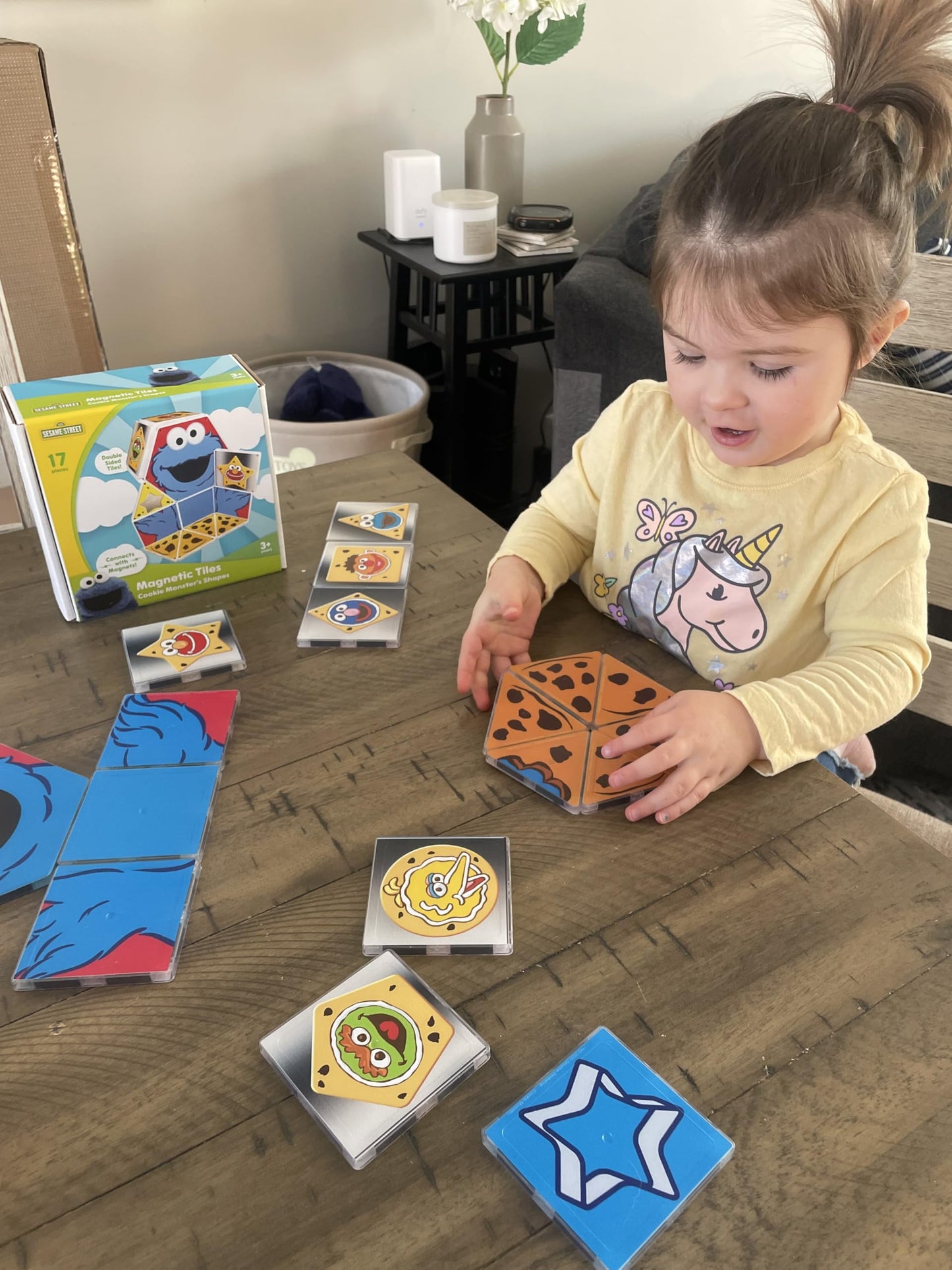 CreateOn Cookie Monster Shapes Magnetic Playset – 17-Piece STEM & Montessori Toys