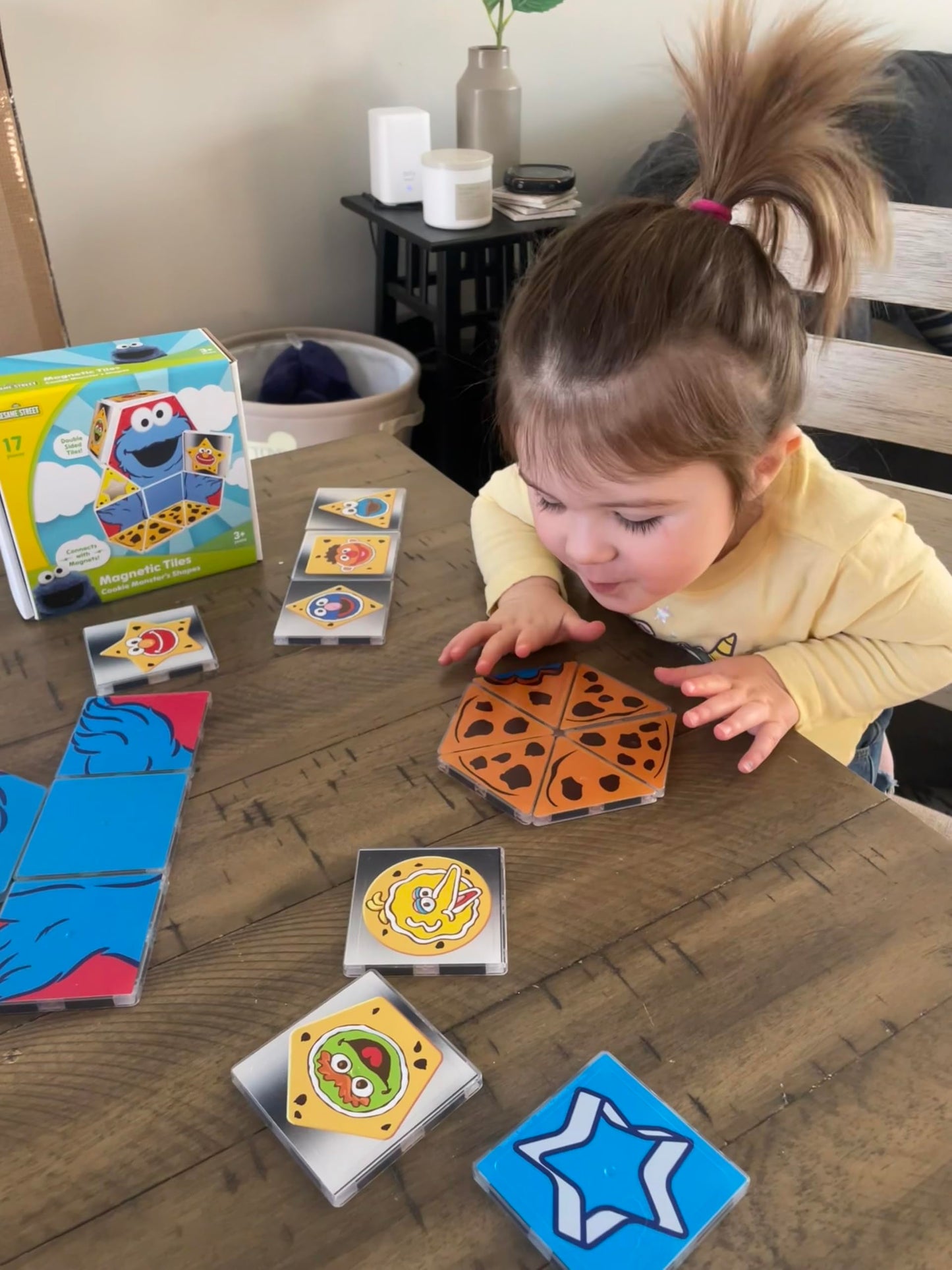 CreateOn Cookie Monster Shapes Magnetic Playset – 17-Piece STEM & Montessori Toys