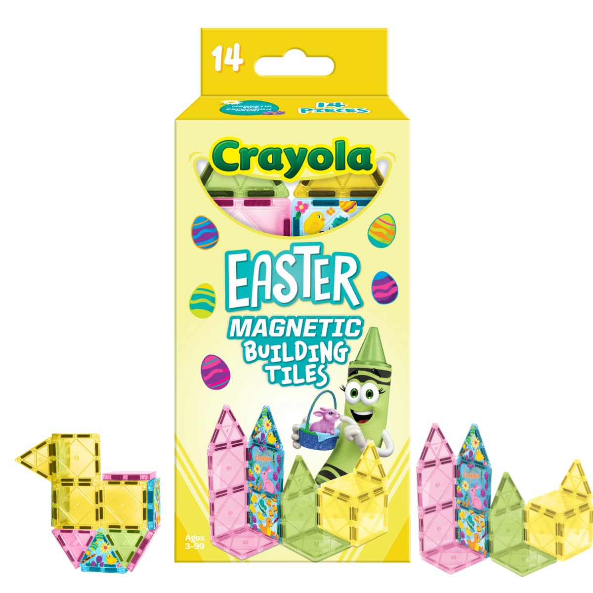 CreateOn Crayola Easter Magnetic Tile Set – 14-Piece STEM & Montessori Toys for Kids 3+
