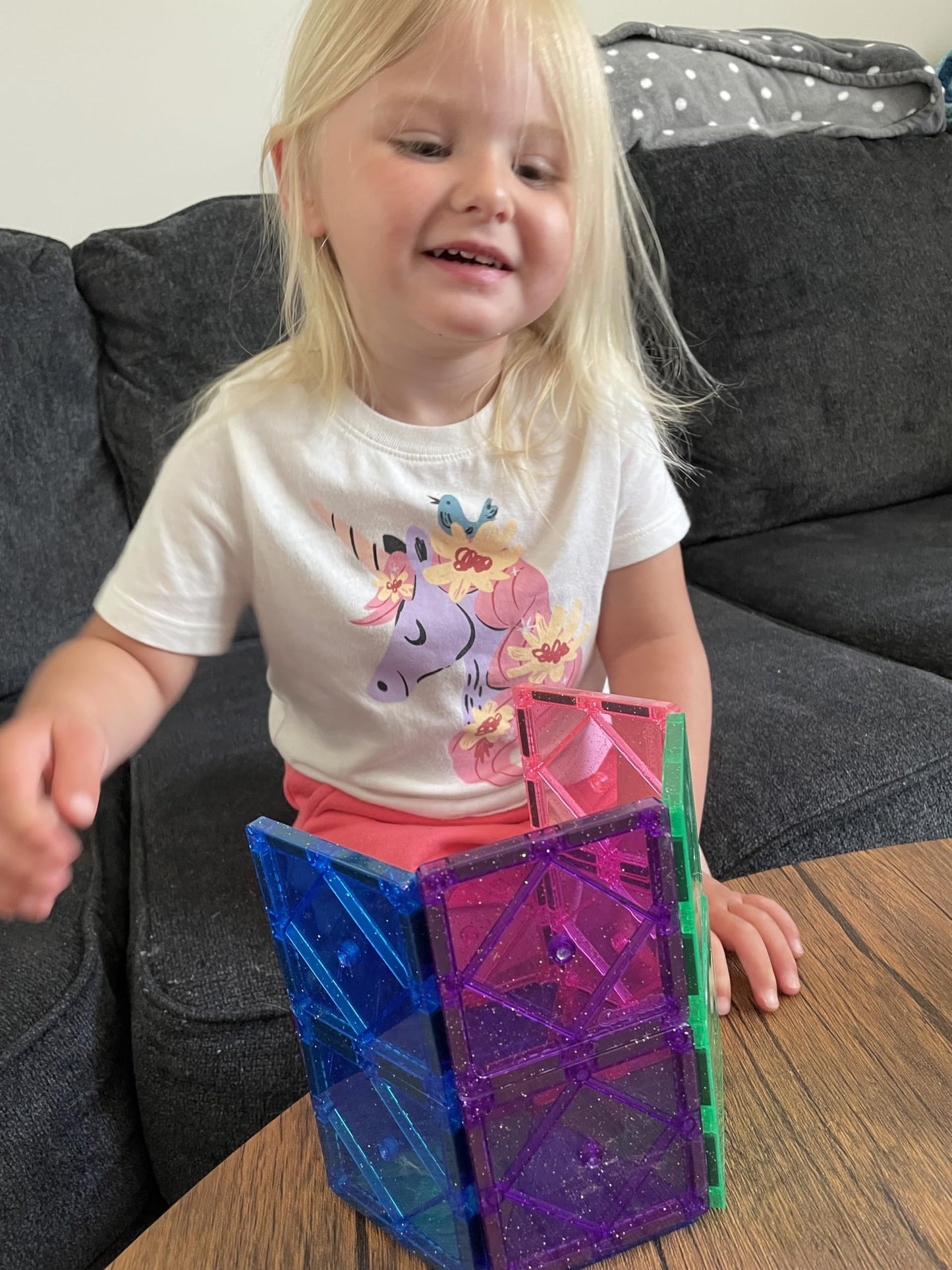 CreateOn Crayola Magnetic Tiles Glitter 14-Piece Set – STEM & Montessori Blocks for Travel & Classroom