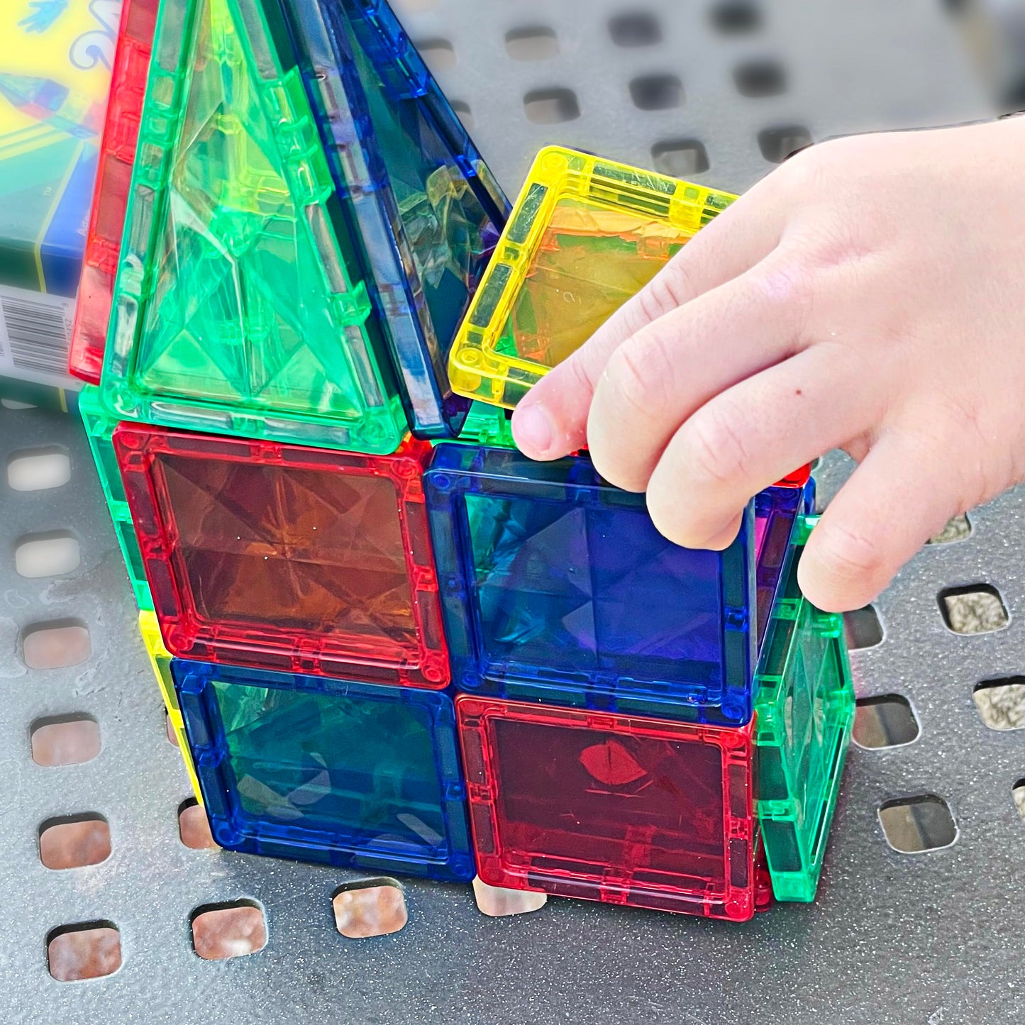 CreateOn Crayola Mini Magnetic PIP-Tiles – 42-Piece Building Set for Kids, Travel STEM Toy