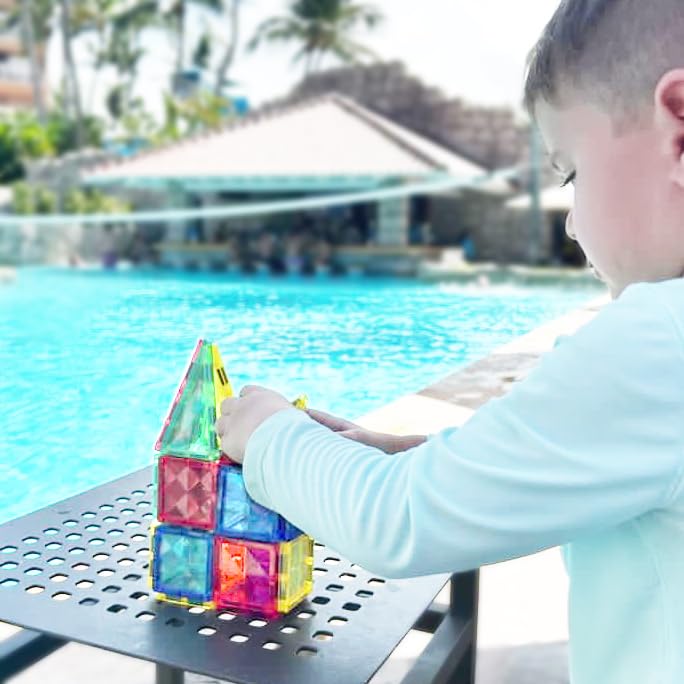 CreateOn Crayola Mini Magnetic PIP-Tiles Bold Colors - Travel-Ready STEM Building Toy (24-Piece)