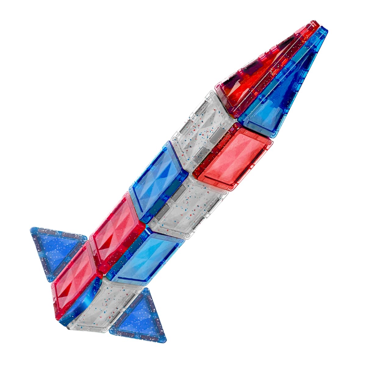 CreateOn Crayola Red, White & Blue Glitter PIP Magnetic Tiles - 27-Piece Set