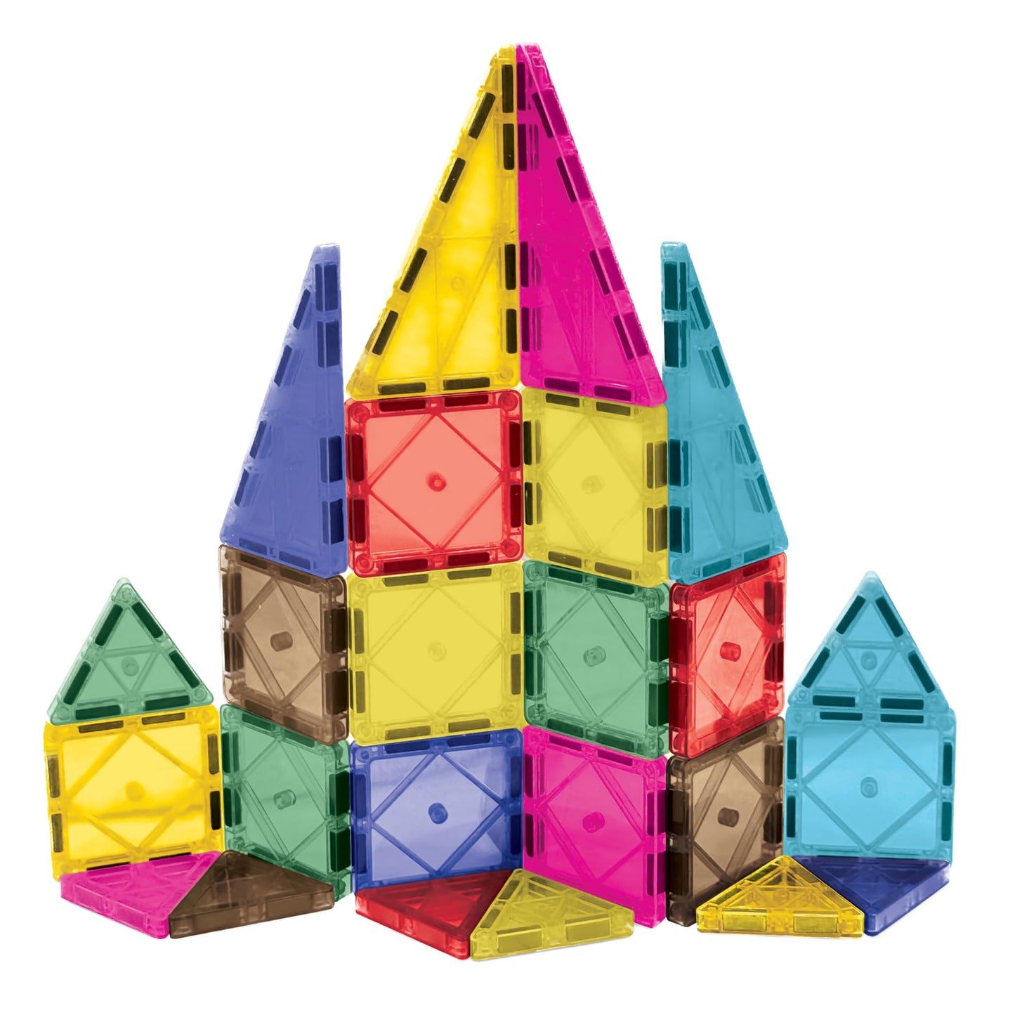 CreateOn Crayola Retro PIP Magnetic Tiles – 24-Piece Mini Building Set for STEM & Montessori Play