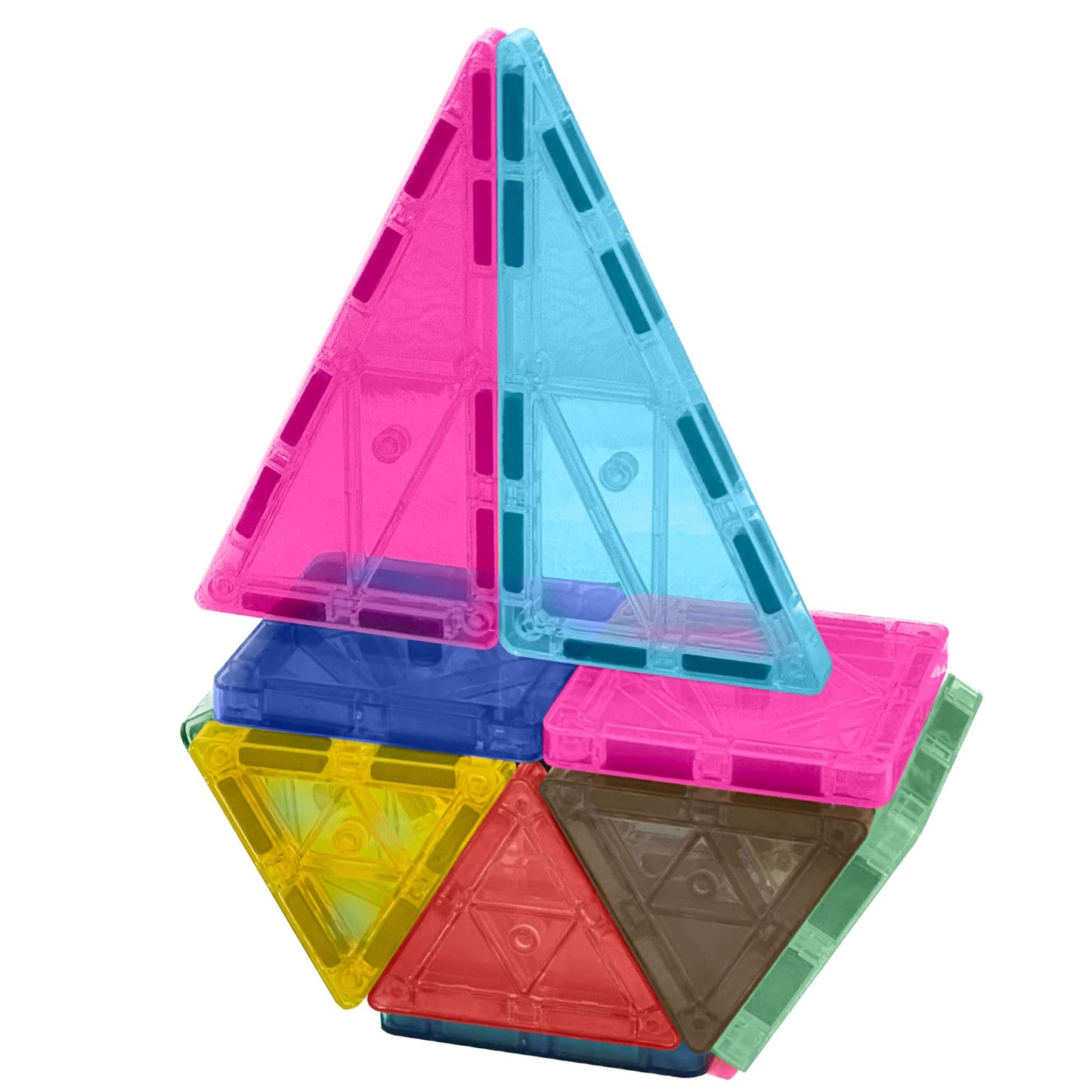 CreateOn Crayola Retro PIP Magnetic Tiles – 24-Piece Mini Building Set for STEM & Montessori Play