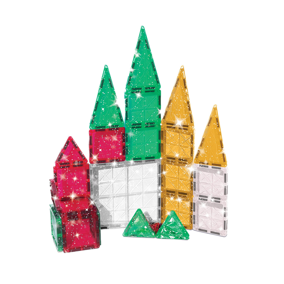 CreateOn Crayola Glitter PIP Magnetic Tiles – 27-Piece Travel STEM Building Toy for Kids