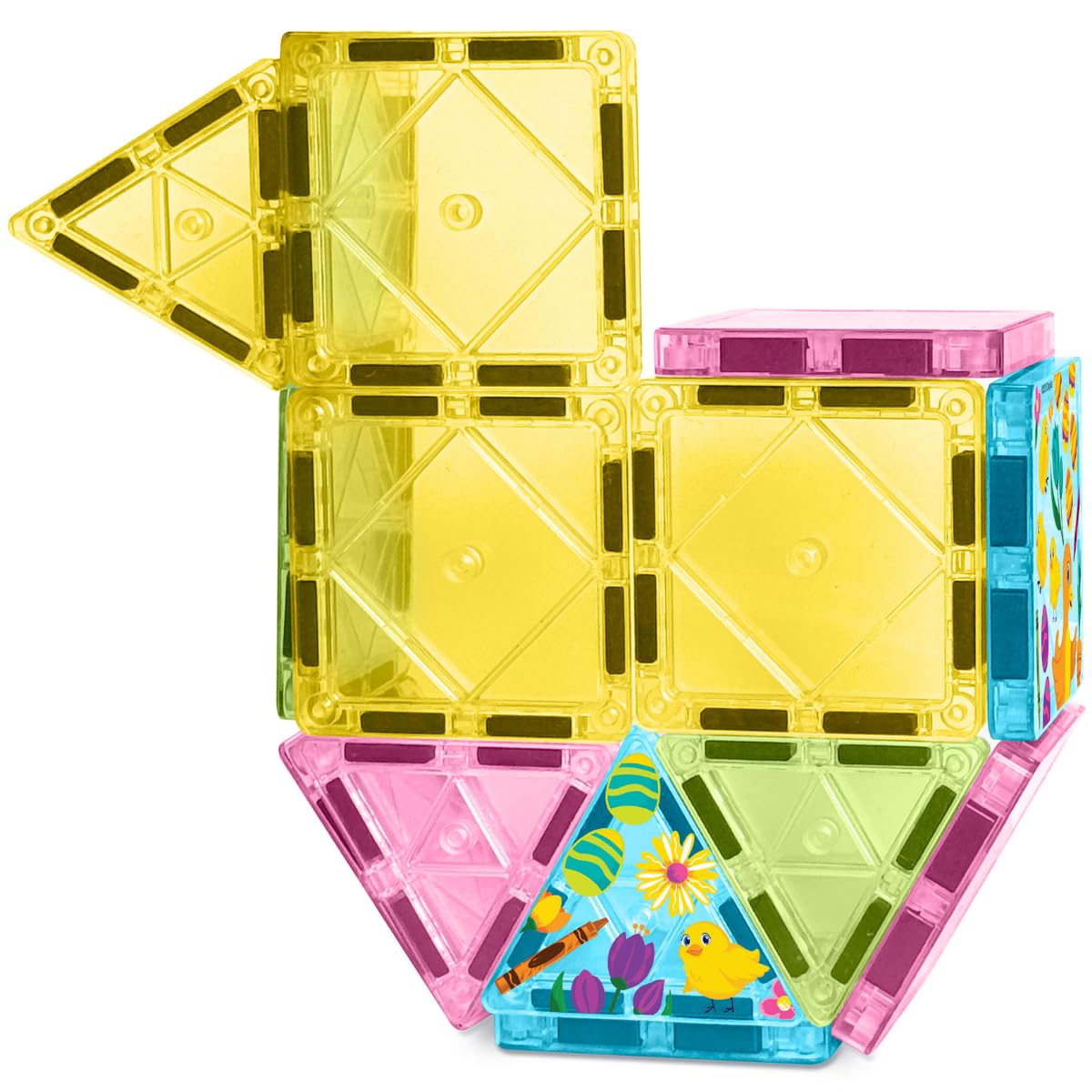 CreateOn Crayola Easter Magnetic Tile Set – 14-Piece STEM & Montessori Toys for Kids 3+