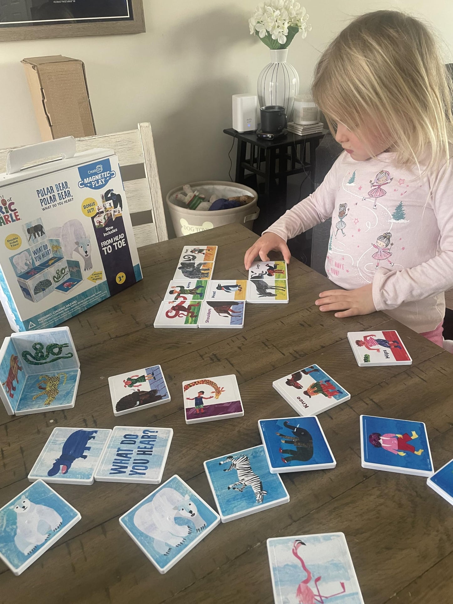 CreateOn Eric Carle Polar Bear Magnetic Tiles — 24-Piece STEM Building Set for Kids Ages 3+